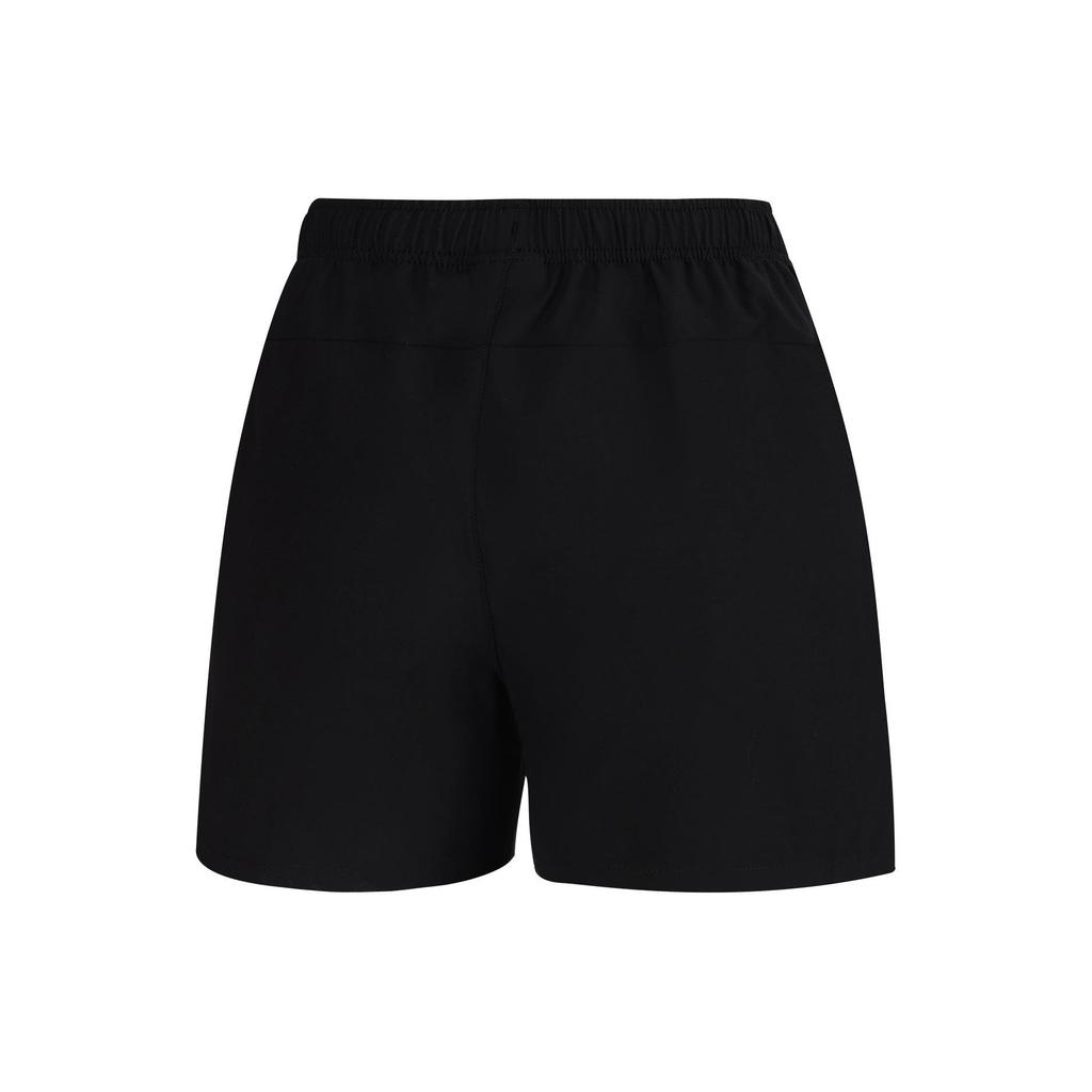 Li-Ning Shorts Casuais Esportivos de Cor Sólida de Cintura Baixa Absorventes de Suor Respiráveis Feminino Shorts Preto AKSU556-1