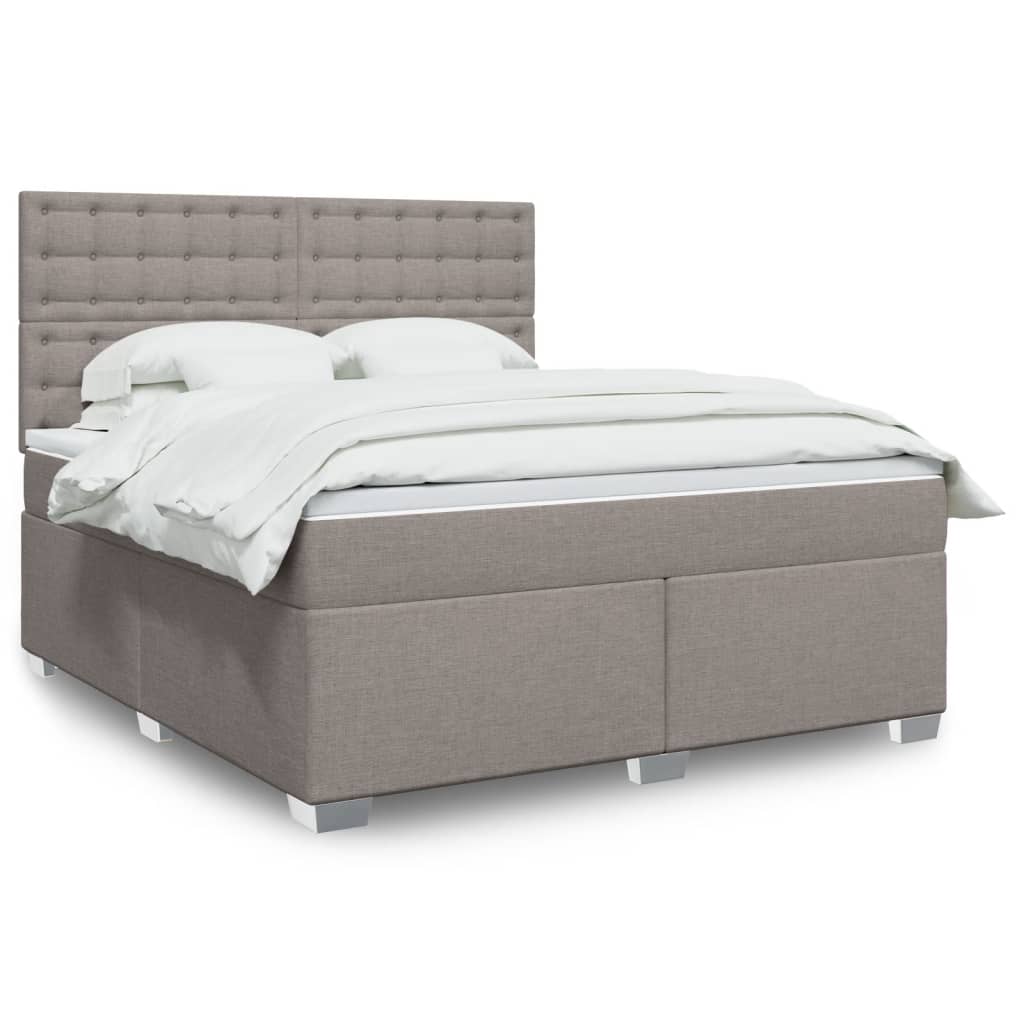 Kontinentalbett mit Matratze, Taupe, Stoff, 180x200 cm