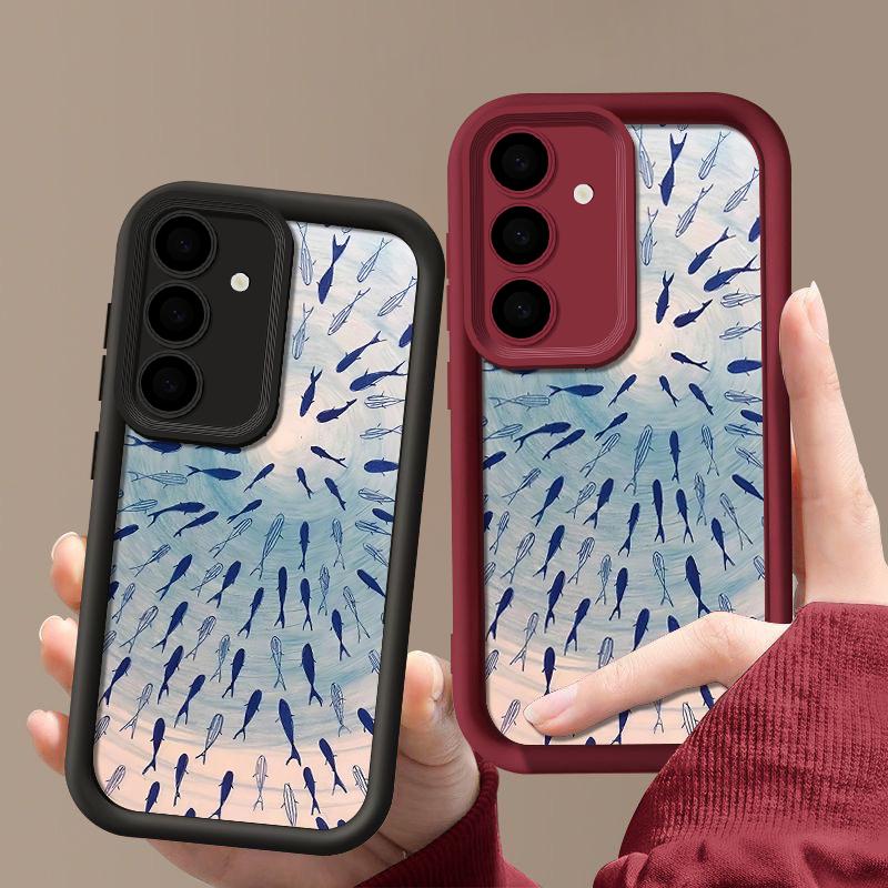 Miękkie etui ze wzorem delfina na telefon Samsung Galaxy S25 Edge S24 S23 S22 Ultra S24 FE A56 A55 A36 A26 A16 A15 A35 A54 5G
