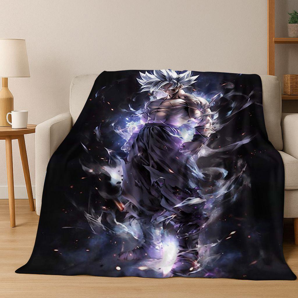 3D Japanischer Anime D-Dragon B-Ball Flanelldecke Weiche Warme Überwurfdecke für Schlafzimmer Wohnzimmer Bett Reise Camping Picknick Geschenk