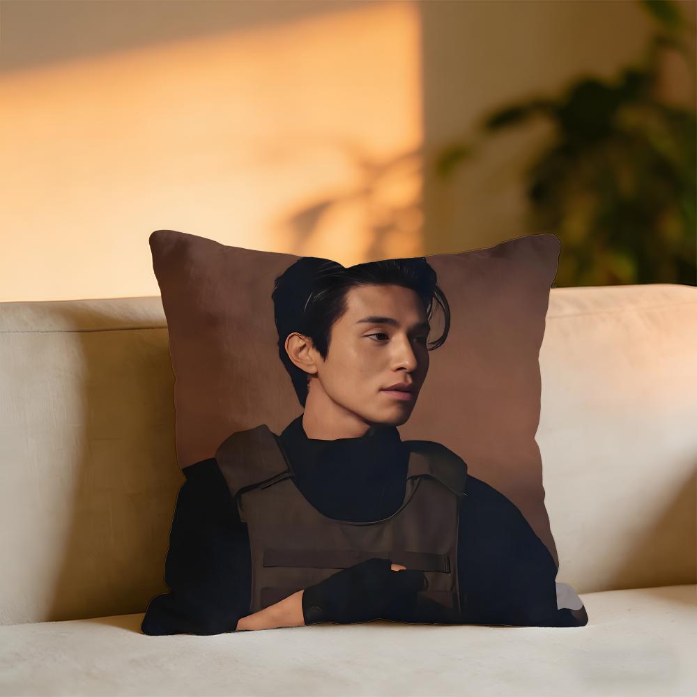 Lee Dongwook Cushion Cover Cozy Velvet Throw PillowSoft Warm Cushion For Sofa Bed