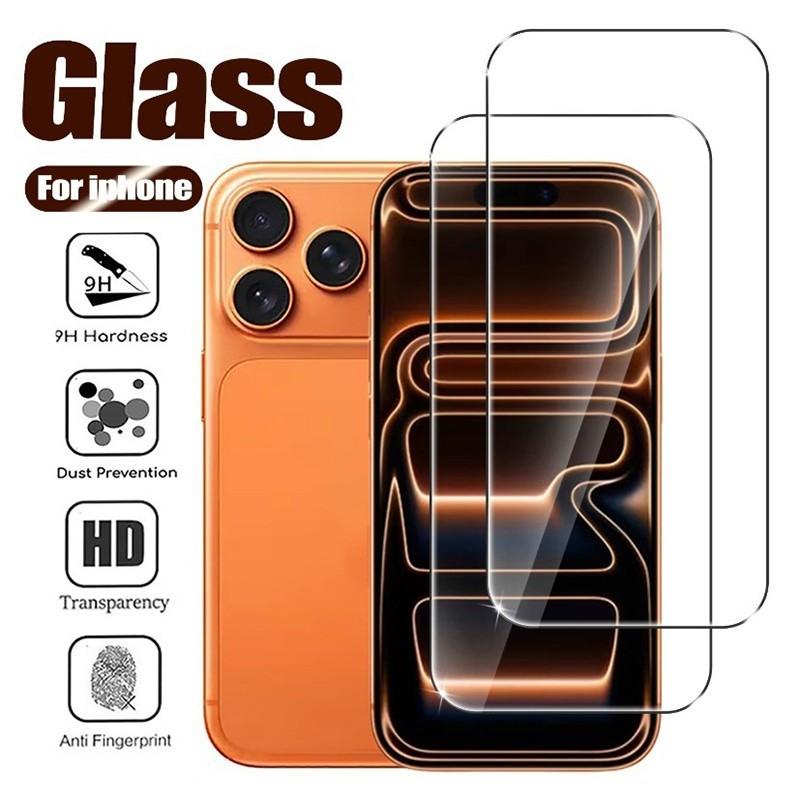 3Pcs Full Cover Tempered Glass For iPhone 17 Pro Max Air 16E 15 14 13 12 11 Pro Max 16 Plus Mini X XR XS Max 7 8 6s Plus Screen Protector Glass Film