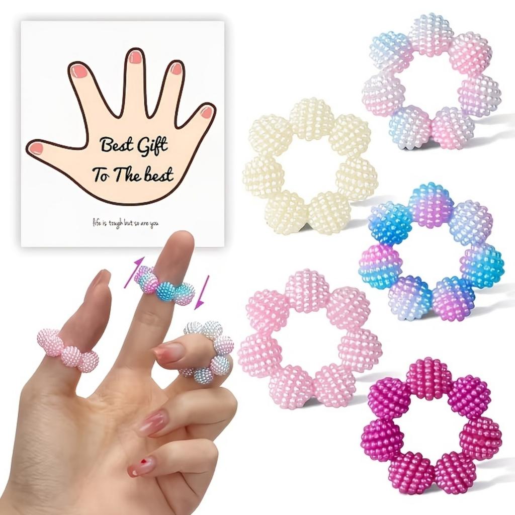 Finger Massage Ring For Adults, Toy Stress Relief, Portable Beaded Finger Relaxer