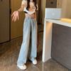 2022 Autumn Korean High Waist Casual retro Wide Leg Pant Women Jeans Slouchy Straight Leg Denim High Street Harajuku Trouser