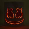 Halloween Light Up Mask Full Face LED Neon Marshmallow Mask Headgear Luminous DJ Music Festival Props Cosplay Rave Party Mask