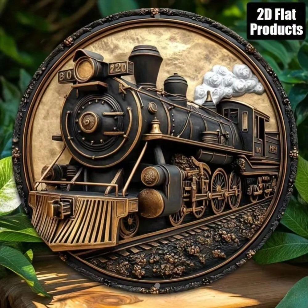 Vintage Steam Train Locomotive Tin Sign Metal Poster Wall Art Home Office Decor
