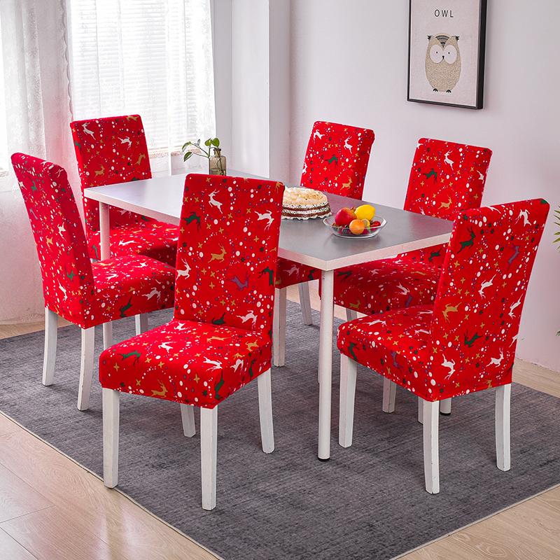 34 Color Christmas Chair Covers Dining Room Stretch Seat Protector Chair Covers for Kitchen Office Hotel Banquet Ceremony Party 2/4/6 Pieces