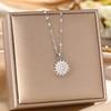Rotatable Sunflower Pendant Necklace U Geometric Titanium Steel Light Luxury