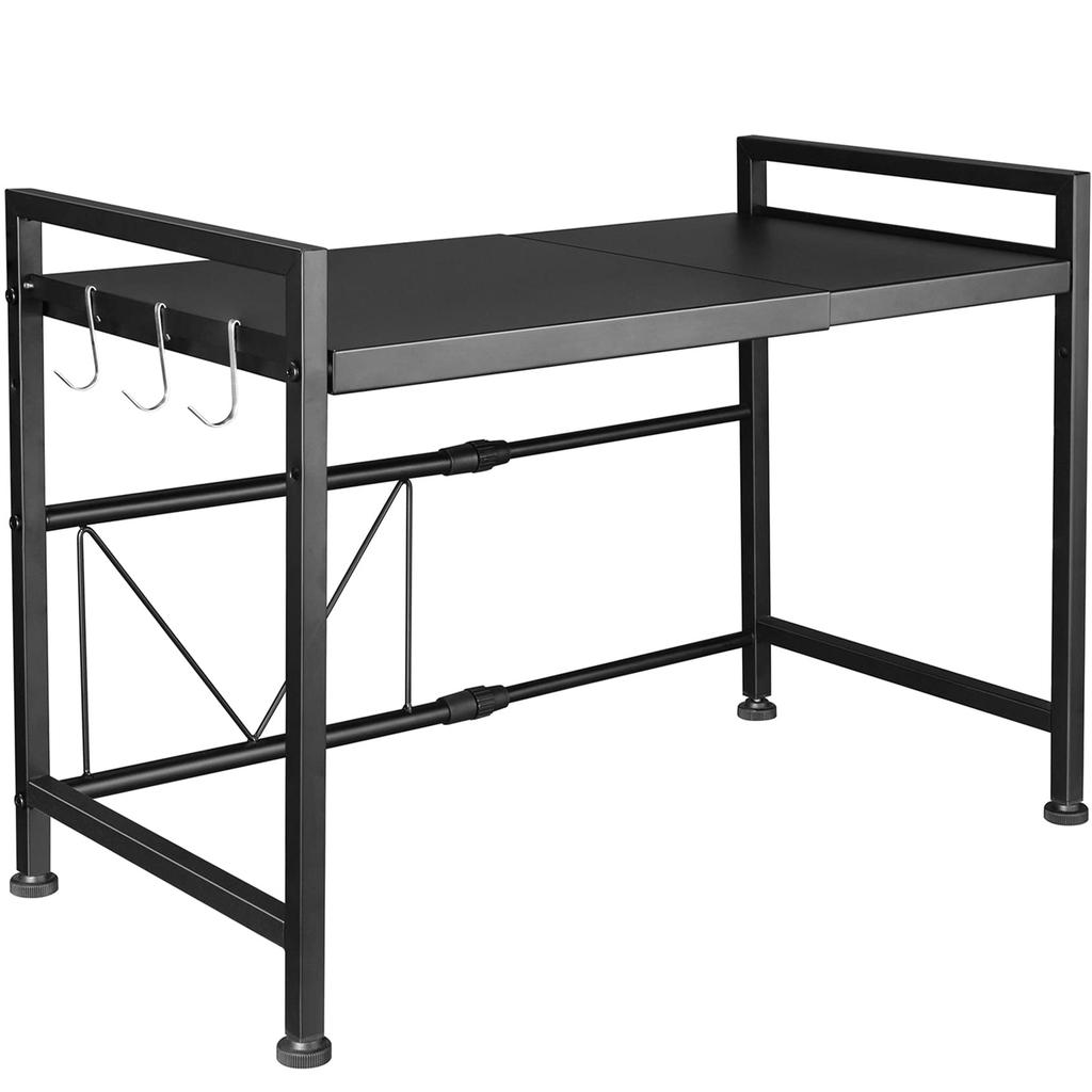 GAWOOW Microwave Rack Range Rack Telescoping Width Adjustable Shelf Height Load Capacity 70kg (40-60cm)