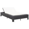 VidaXL 2-seater Sun Lounger with Cushion Black Wicker