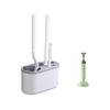 Toilet Brush, Wall-mounted, No Drilling Required, Strong Adhesive, Made of Silicone, Edge Only, Gap Cleaning, Three-in-one Set, Omnidirectional