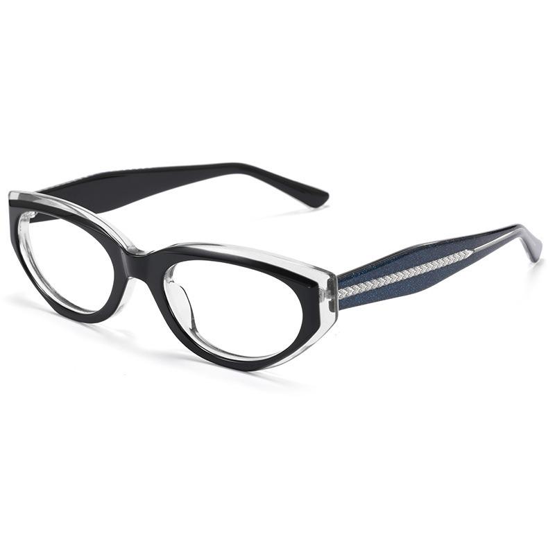 

Fashion Ladies Reading Glasses Personality Decorative Frame Transparent Reading Computer Eyeglasses for Woman plastic demo lens чорний