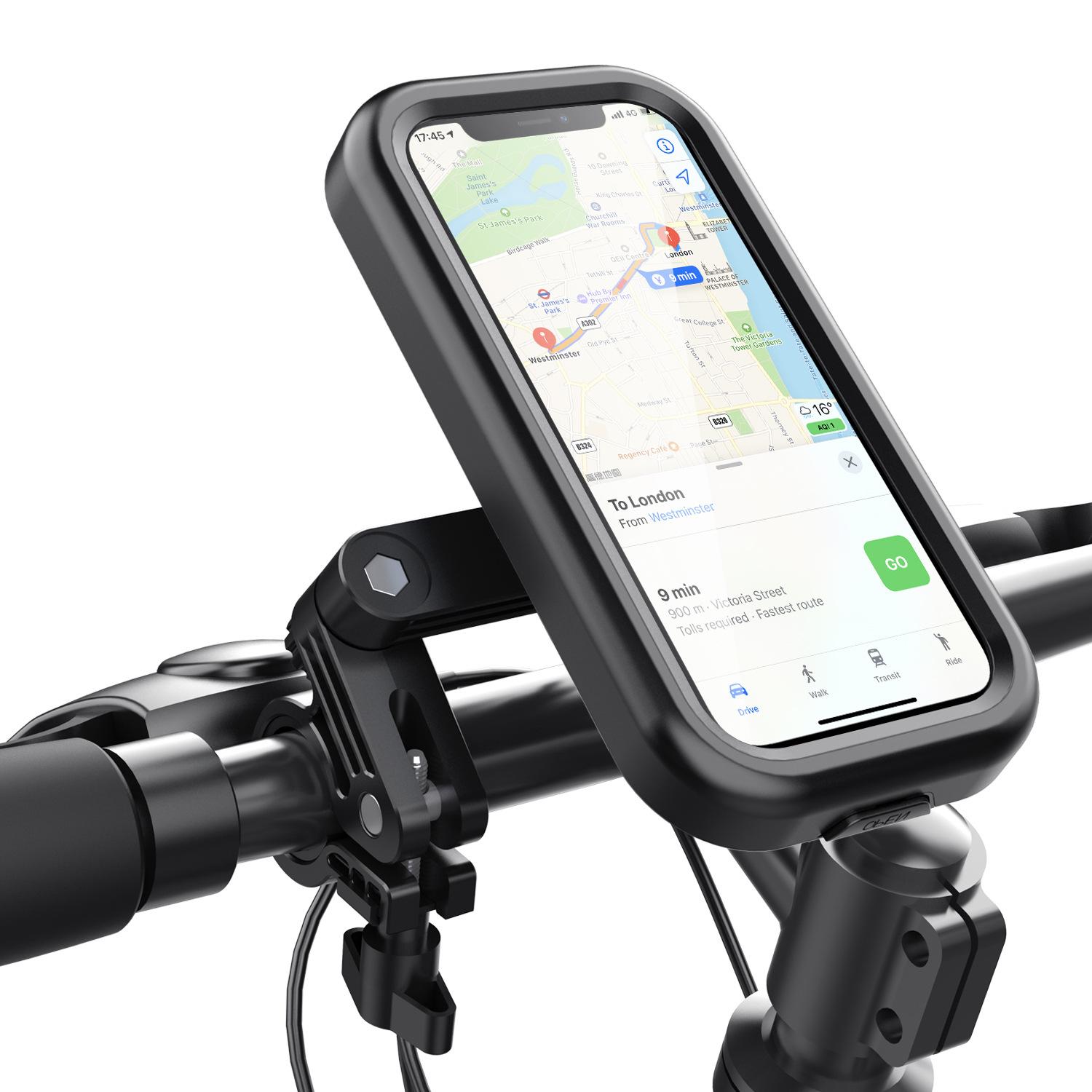 

Mountain road bicycle mobile phone holder aluminum alloy handle vertical cover bracket riding navigation waterproof mobile phone holder