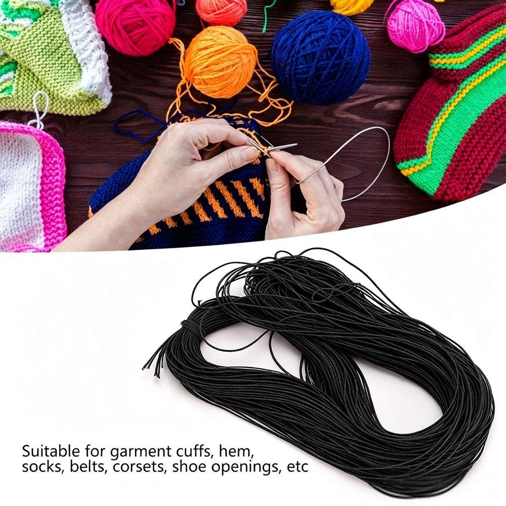 100m Length Elastic Beading Cord Black Waxed Polyester Cord Stretchy String Rope  Necklace Beading