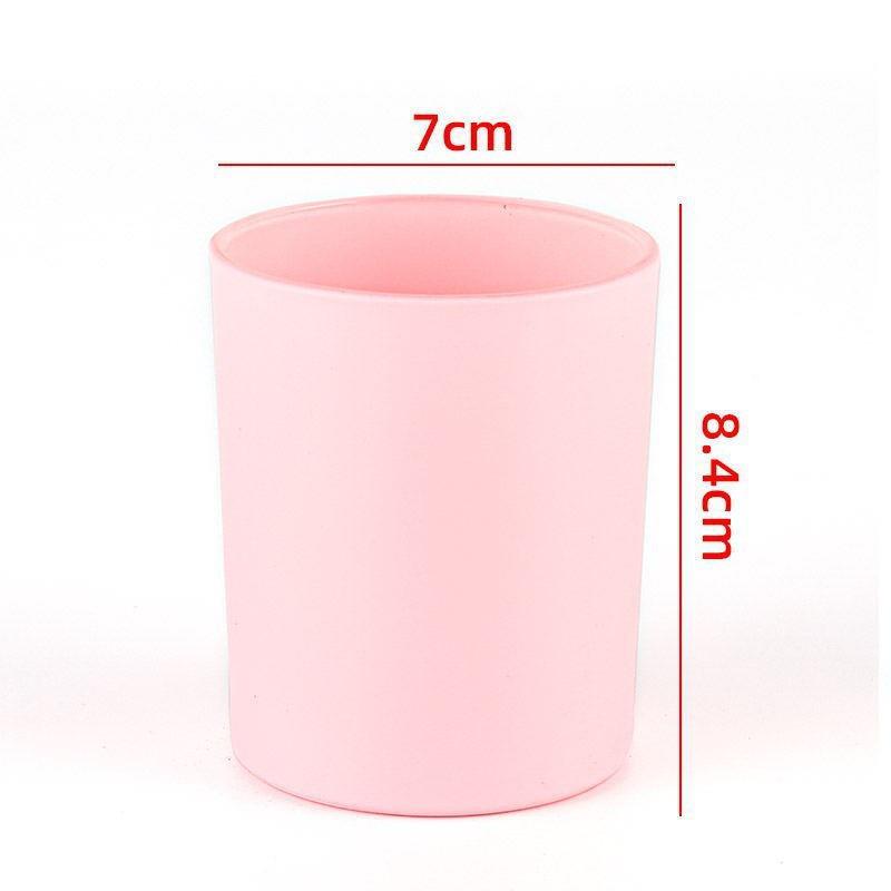 Colored Frosted Glass Candle Jar with Optional Lid - Creative Wide Mouth Design