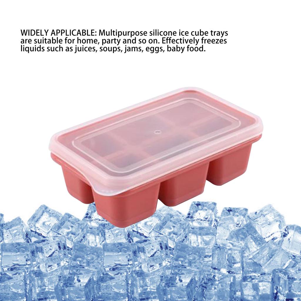 Trays Multipurpose 6 Grids Reusable Leakage Proof Easy Release Soft Bottom Silicone   Molds with Removable Lid