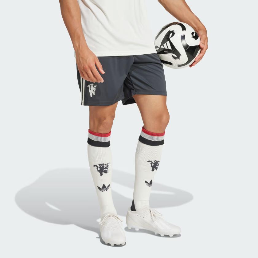 Adidas Originals SS24 Manchester United Series Elastic Casual Printed Football Pants Men Bottoms Carbon IY7807