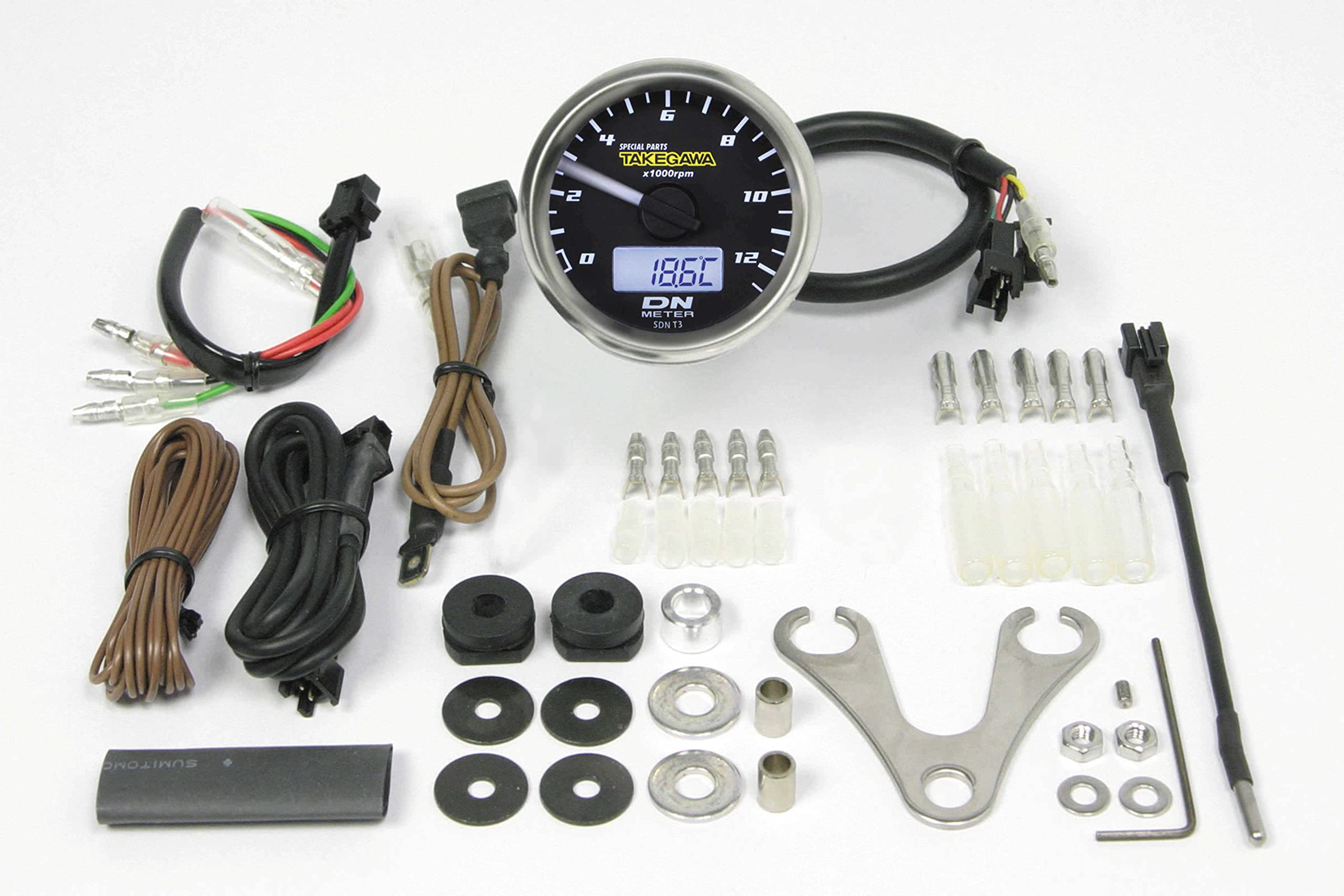 Special Parts Takegawa Small DN Tachometer 12500RPM 12V Universal (TAKEGAWA) 48 05-05-0083