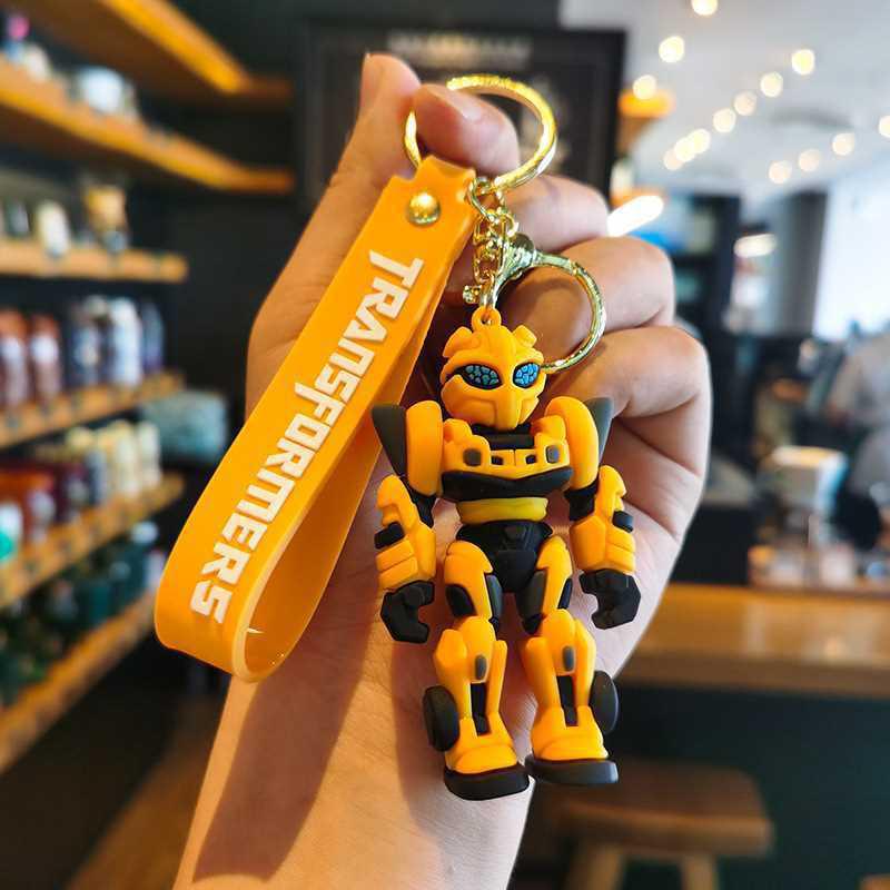 Anime Transform Keychain Optimus Prime Bumblebee Figure Keyring Pendants Car Key Accessories Doll Ornaments Toy Gift for Kids