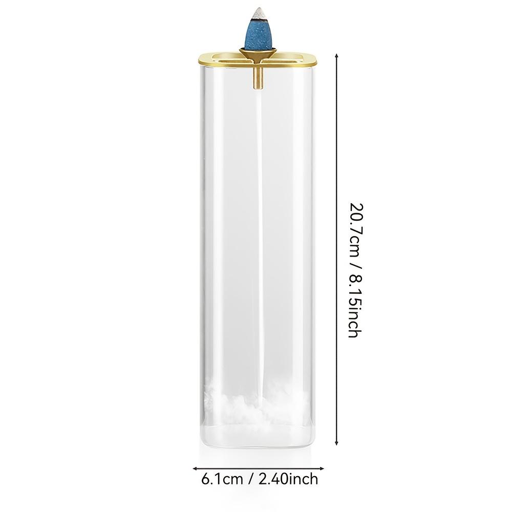 Eleganter Glas-Räuchergefäß mit abnehmbarem Aschefänger, 2-in-1 Kegel- und Räucherstäbchen-Duft, unparfümiert, geeignet für Heimdekoration