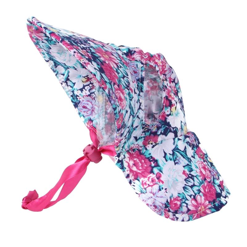 

Pet Visor Cap Puppy for Sun Cap Summer Sunhat Cute Pet Floral Hat Easy to Wear S синий