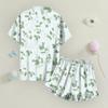 Children's Home Clothes Pajamas Set Short-sleeved Top Shorts Two-piece Set Outer Wear Play Cardigan Clothes