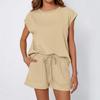 2026 Spring/Summer Women's Round Neck Loose Short Sleeve Two-Piece Set