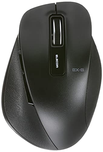 ELECOM Wireless Mouse (Receiver Included), Medium Size, 5 Buttons (Back and Forward Buttons), Blue LED, Perfect Grip, Black, M-XGM10DBBK