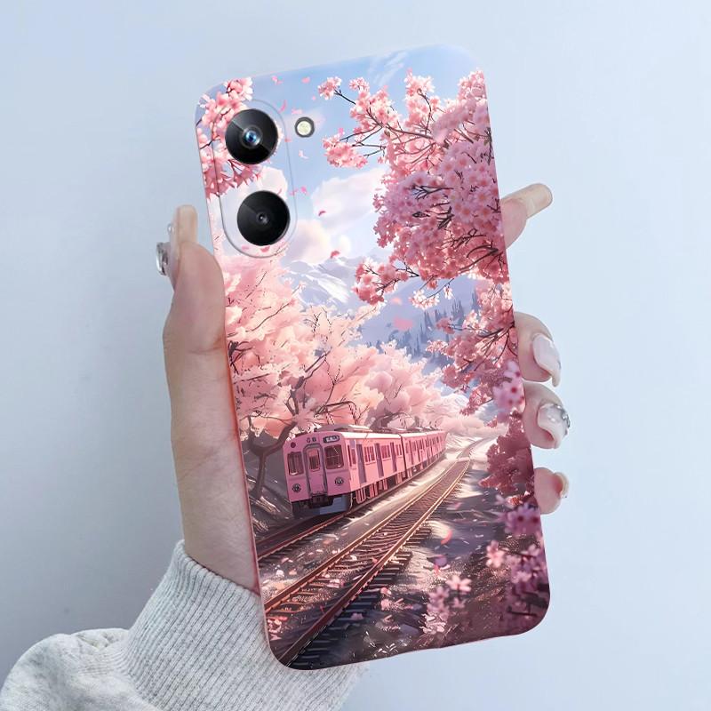 For Realme 10 Pro Phone Case RMX3661 Butterfly Flower Girl Design Soft Silicone TPU Back Housing for Realme 10Pro 5G 2022 Cover