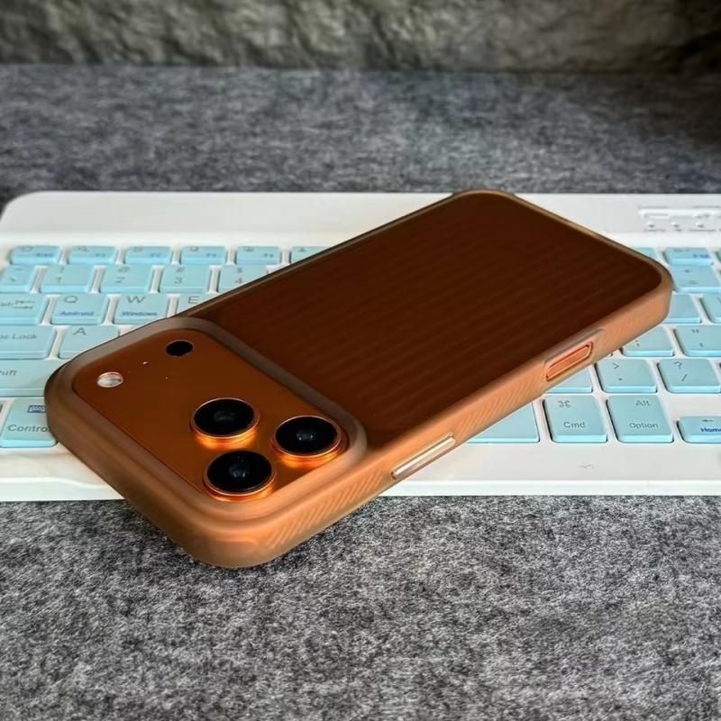 Stripe Corrugated Luggage Pattern Translucent Phone Case For iPhone 17 Air 16 15 14 13 12 Pro Max Frosted Shockproof Armor Cover