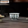 130ml Hand-painted Poetry Double-line Teacup Luxury Tea Bowl Beautiful Tea Cup Tea-tasting Meditation Cup Chazhan Master Cups