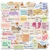 50 Hand-Torn Inspirational Text-On-Video Special-Shaped Stickers Diy Handbook Luggage Notebook Decorative Stickers
