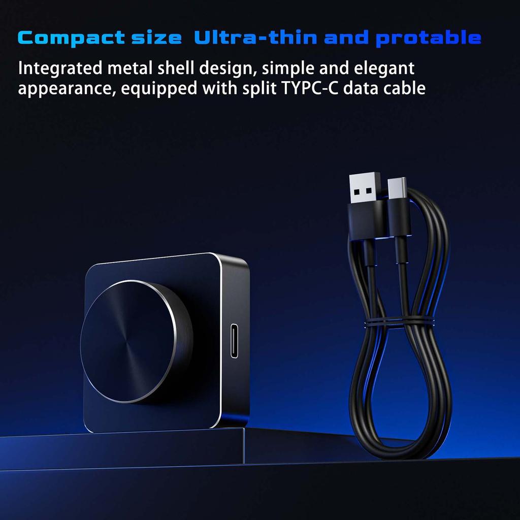 USB +   + 2.4G RGB Volume Control Knob, Three-Mode Multimedia Controller for PC/Gaming