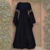 European & American Gothic Medieval Square Neck Bell Sleeve Plus Size Dress