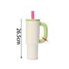 New Dopamine Vacuum Straw Cups Double-layer Large Capacity Straw Insulated Ice Cup Stainless Steel Portable Insulated Cup