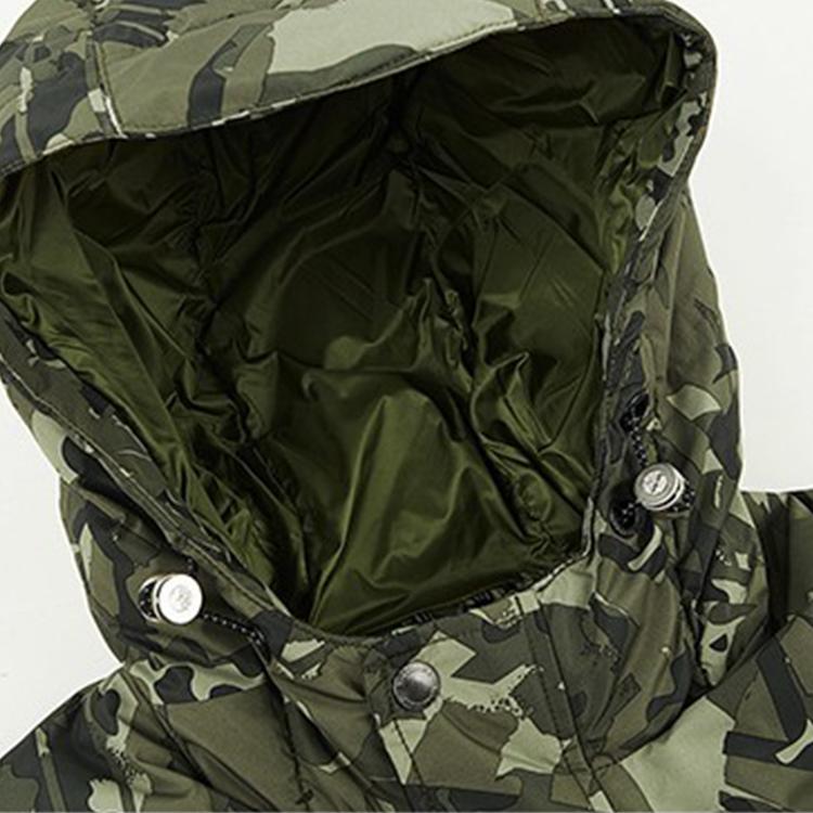 Timberland Warm Outdoor Sports Hooded Down Jacket Winter Camouflage Green Men Jacket A1Z3D-W63
