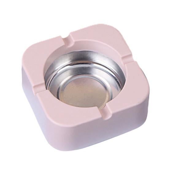 Portable Creative Tinplate Square Ashtray Holder Cigarette Ash Storage Box Case