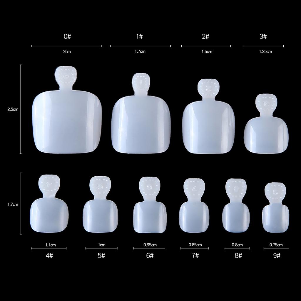 100PCS Square Full Cover Natural White Artificial Fake Toenail Acrylic Foot Nail False Toe Nails