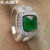 925 Silber Quadratischer Grüner Kristall 7-10 Ring Für Damen Modeaccessoires Schmuck