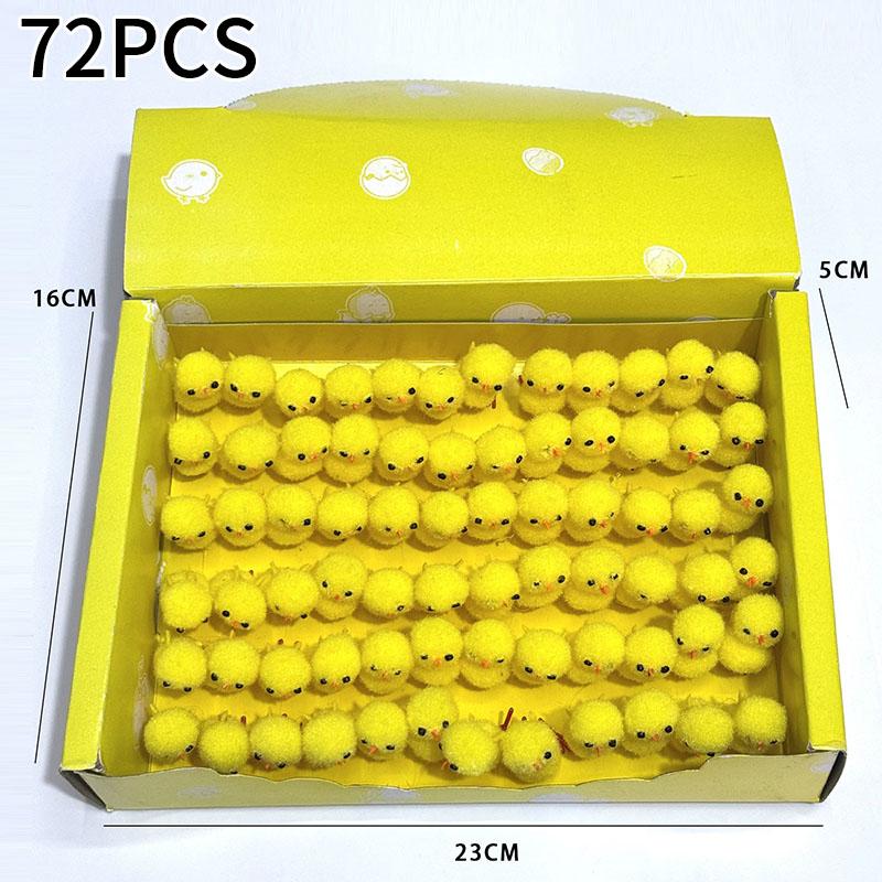 6-72Pcs Easter Mini Yellow Chicks Spring Home Decoration Holiday Ornaments Diy Creative Craft Children Exquisite Gift Party Gift
