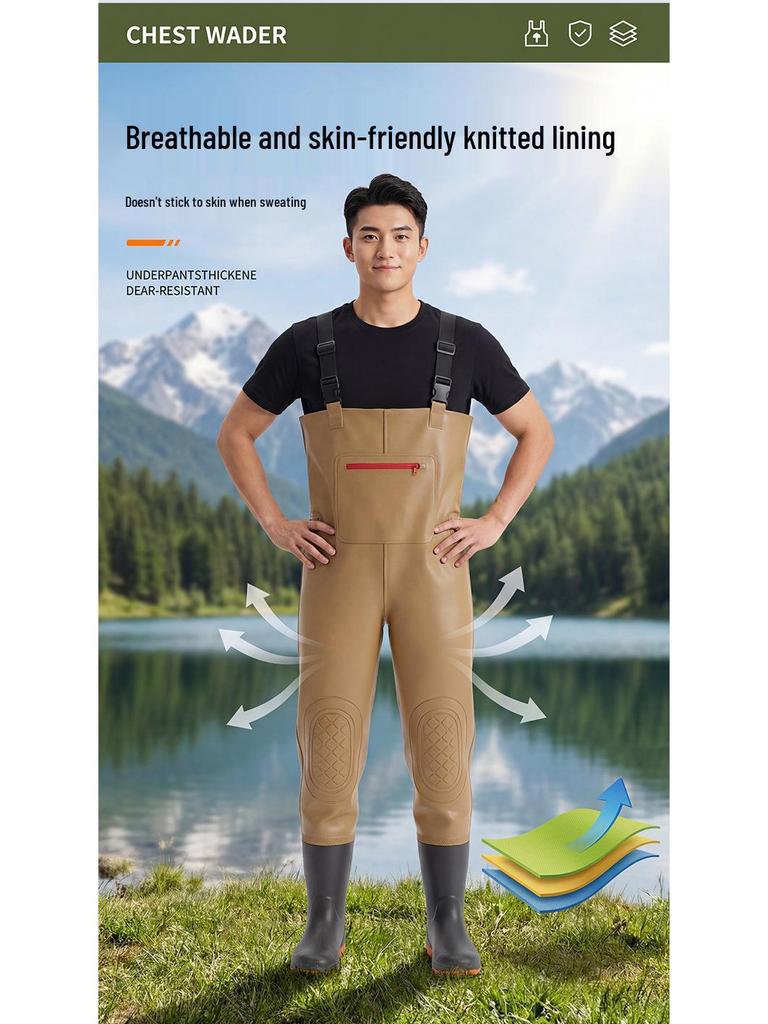 Waterproof Fishing Waders with Boots - Half & Full-Body Rain Pants