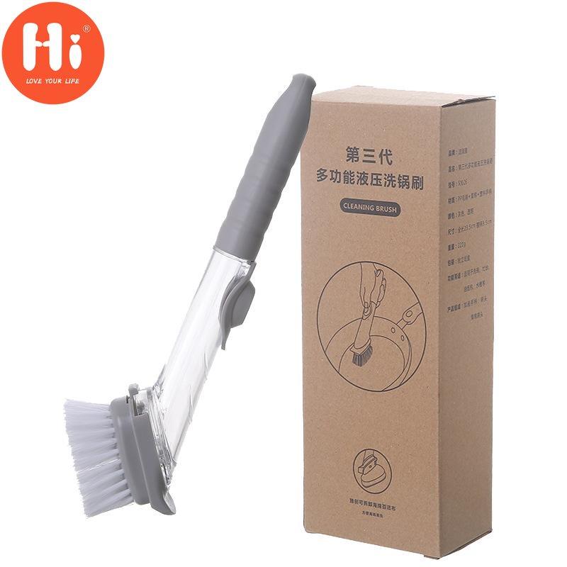 

Щетка для чистки кухни 2 в 1 Щетка для чистки с длинной ручкой и съемной щеткой Диспенсер для губки Щетка для мытья посуды 01