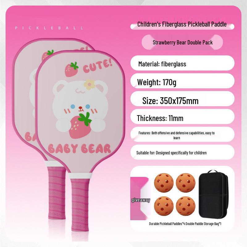 Children's Beginner Pickleball Racket Set - Fiberglass, Official Store Model
