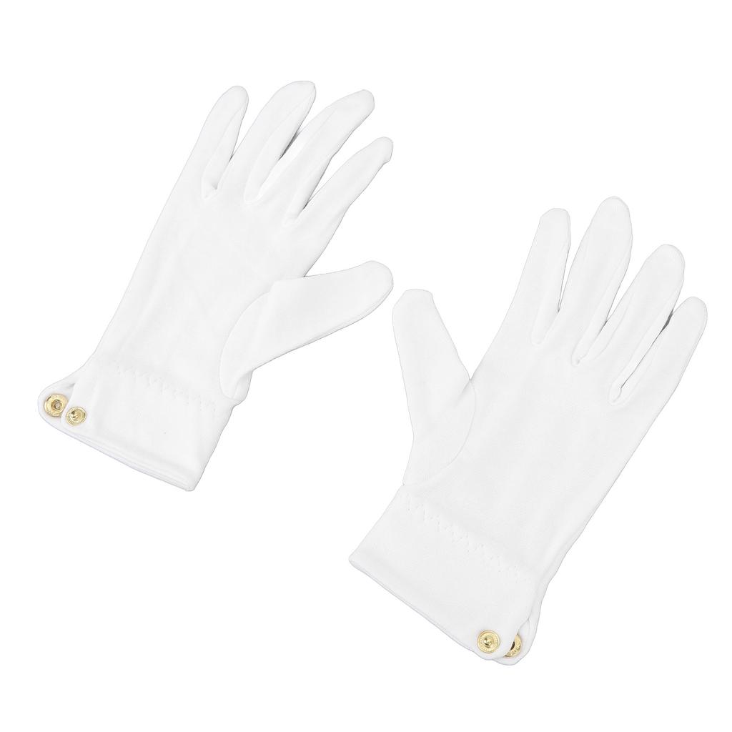 2pcs Billiard Gloves Competition Referee Gloves Professional White Gloves with Snap Cuff Polyester Cotton