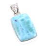 Natural Republic Larimar Gemstone 925 Solid Sterling Silver Pendant 1.25'' l4H54