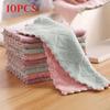 10PCS Double Sided Coral Fleece Cleaning Cloth Dishwashing Scrubber Household Cleaning Rag Multi Purpose Wipe