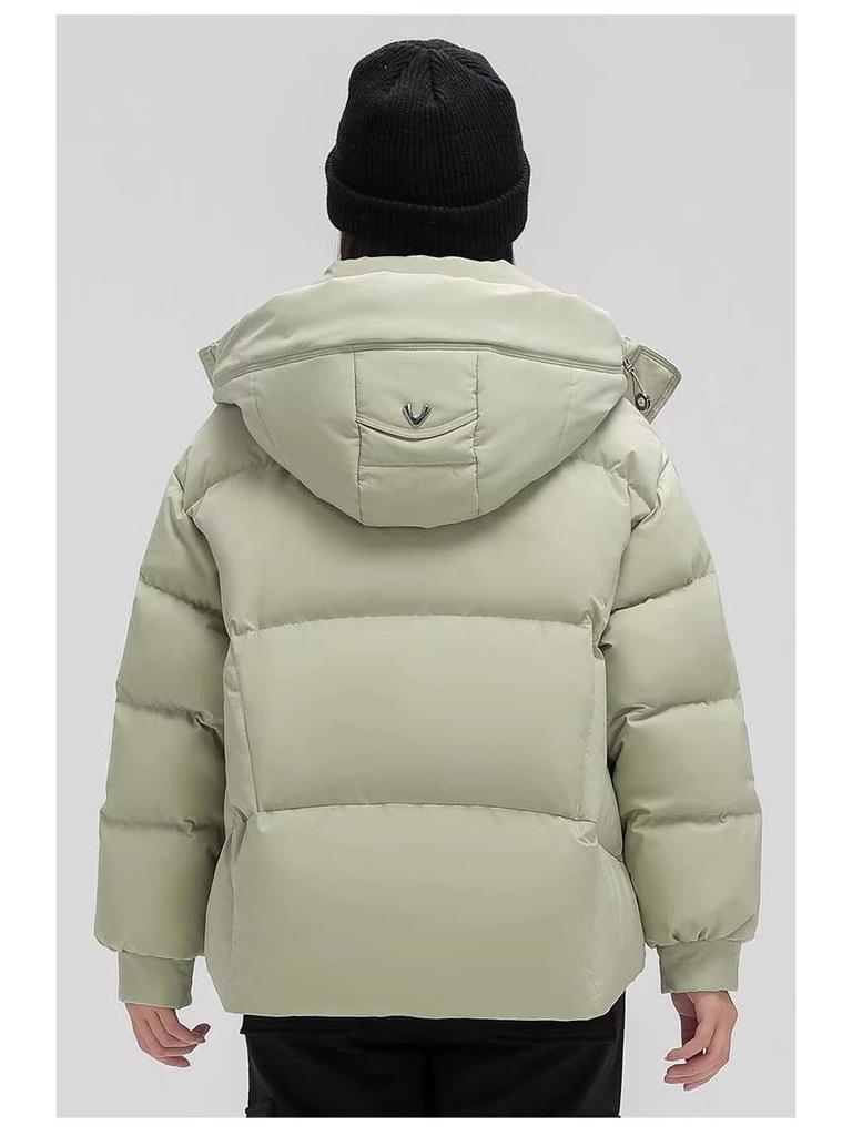 Genuine Clearance Winter White Duck Down Women's Hooded Short Jacket - Small Size Loose Fit