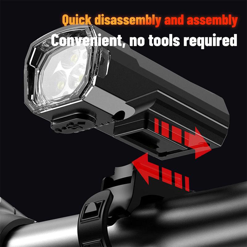 Solar Power Bike Front Lamp USB Rechargeable Cycling Flashlight Waterproof 3 Level Dimmable for Cycling Accessories Night Riding