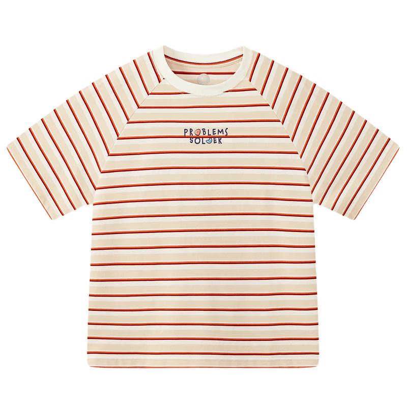 MQD Boys' College Style Striped Short Sleeve T-Shirt