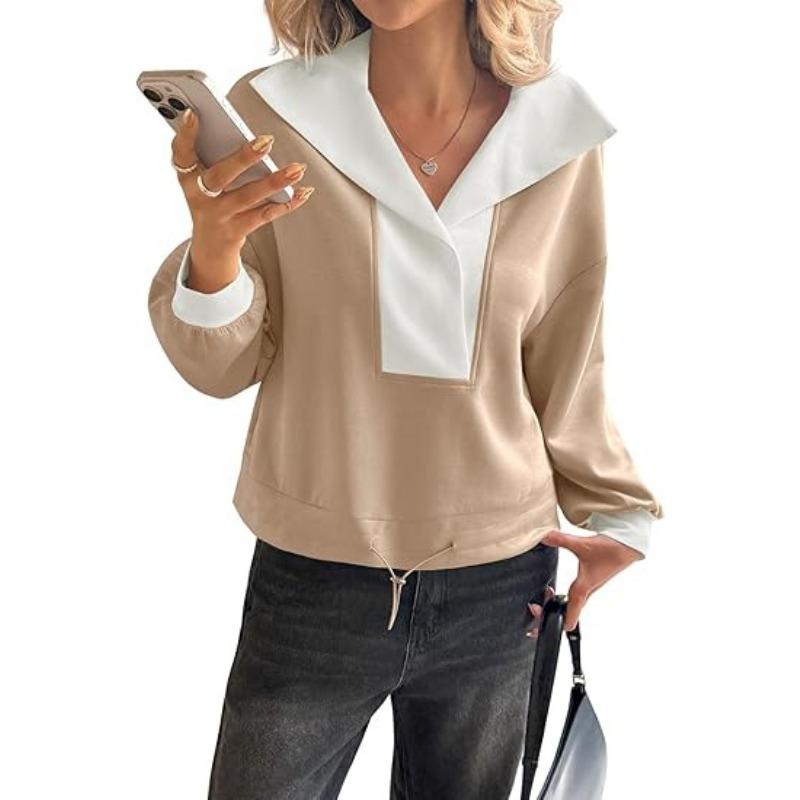 

Женский модный однотонный топ с длинным рукавом XXL хаки